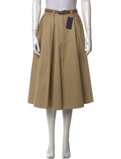 Pre-owned Prada 2024 Midi Length Skirt In Yellow