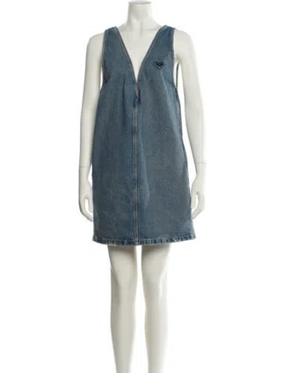 Pre-owned Prada 2024 Mini Dress In Blue