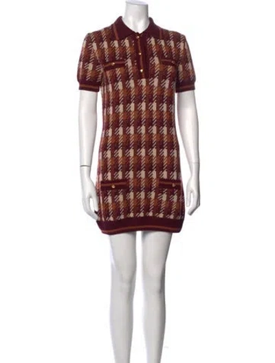 Pre-owned Prada 2024 Mini Dress In Burgundy