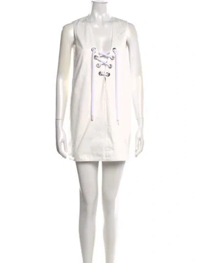 Pre-owned Prada 2024 Mini Dress W/ Tags In White