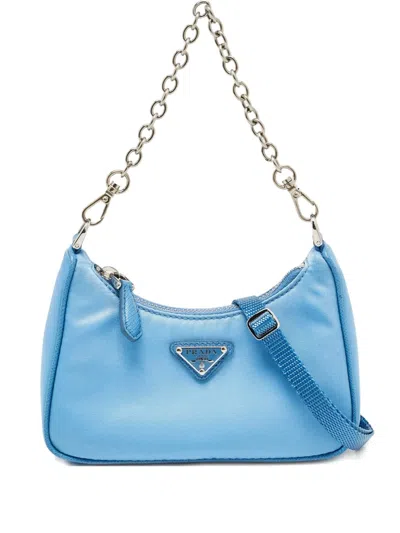 Pre-owned Prada 2024 Mini Logo Detail Bag In Blue