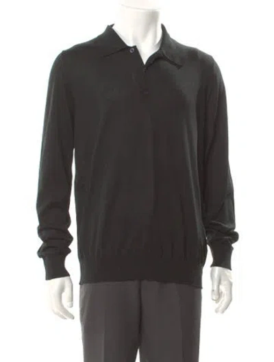Pre-owned Prada 2024 Mock Neck Polo Sweater In Black