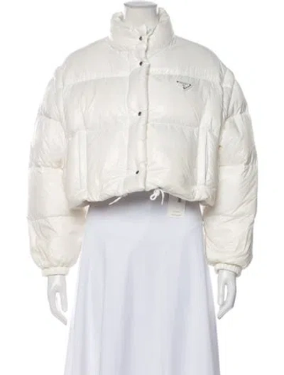 Pre-owned Prada 2024 Nylon Down Jacket W/ Tags In Neutral