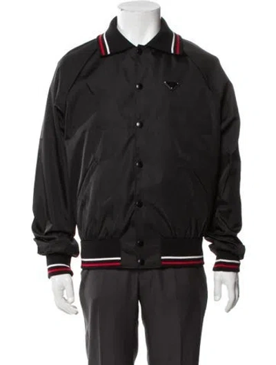 Pre-owned Prada 2024 Re-nylon Bomber Jacket In Black