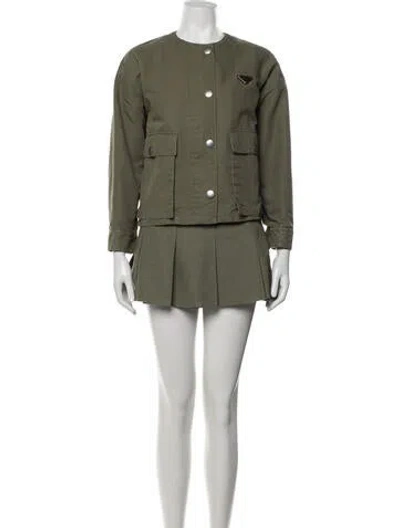 Pre-owned Prada 2024 Re-nylon Skirt Set In Green