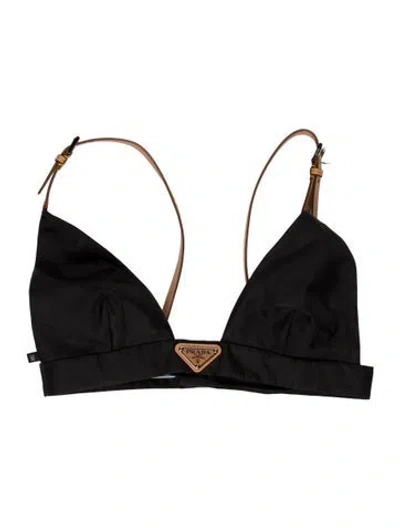 Pre-owned Prada 2024 Re-nylon Sports Bra In Black