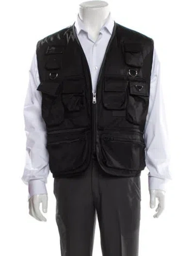 Pre-owned Prada 2024 Re-nylon Vest W/ Tags In Black