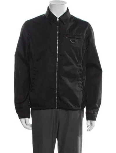 Pre-owned Prada 2024 Re-nylon Windbreaker In Black