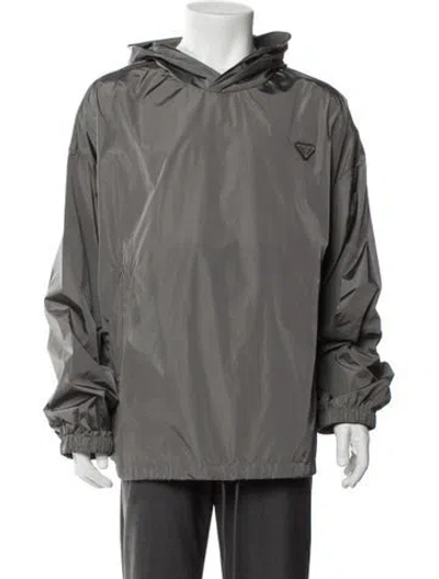 Pre-owned Prada 2024 Re-nylon Windbreaker W/ Tags In Gray