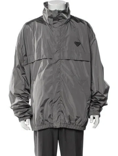 Pre-owned Prada 2024 Re-nylon Windbreaker W/ Tags In Gray