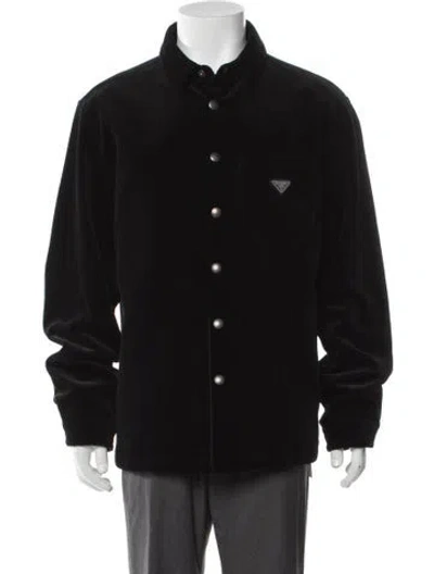 Pre-owned Prada 2024 Saffiano Leather Jacket In Black
