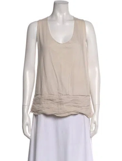 Pre-owned Prada 2024 Scoop Neck Top In Neutral