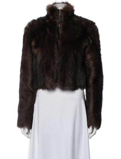 Pre-owned Prada 2024 Shearling Fur Coat In Brown