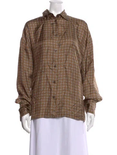 Pre-owned Prada 2024 Silk Blouse In Brown