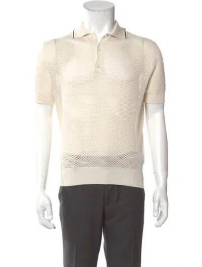 Pre-owned Prada 2024 Silk Polo Shirt In Neutral