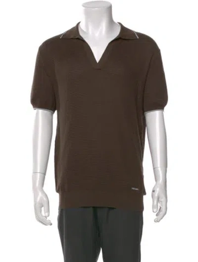 Pre-owned Prada 2024 Silk Polo Sweater W/ Tags In Brown