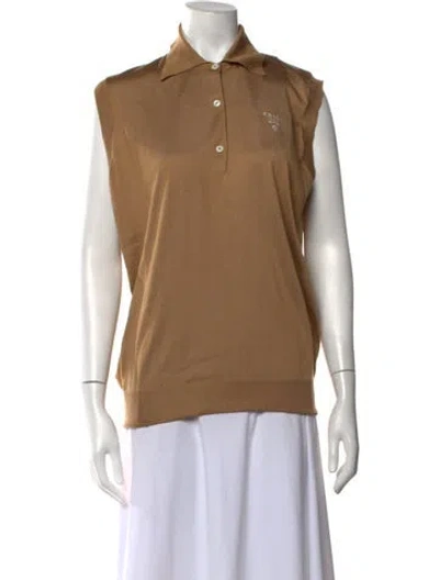 Pre-owned Prada 2024 Silk Polo W/ Tags In Neutrals
