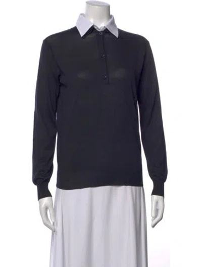Pre-owned Prada 2024 Silk Sweater In Black