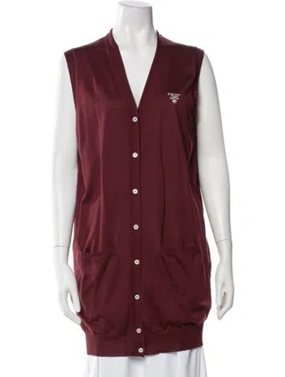 Pre-owned Prada 2024 Silk Sweater In Burgundy