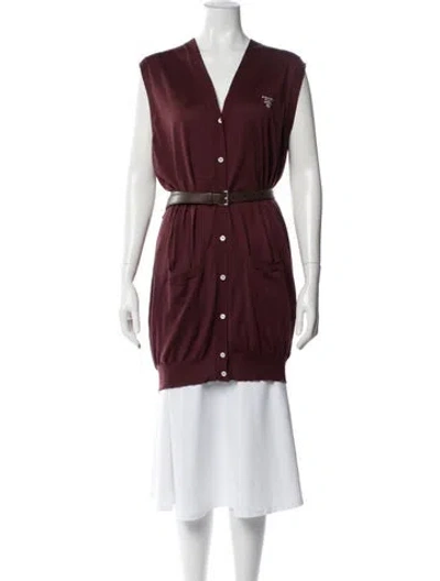 Pre-owned Prada 2024 Silk Sweater In Burgundy