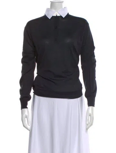 Pre-owned Prada 2024 Silk Sweater W/ Tags In Blue