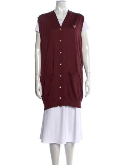 Pre-owned Prada 2024 Silk Sweater W/ Tags In Burgundy