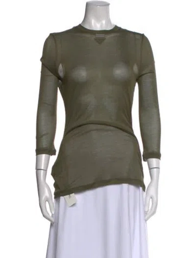 Pre-owned Prada 2024 Silk Top In Green