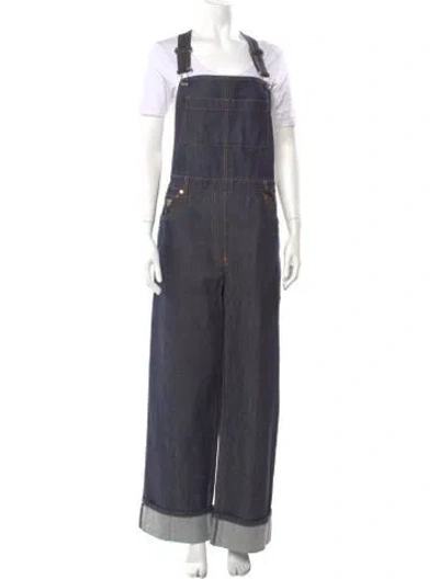 Pre-owned Prada 2024 Square Neckline Jumpsuit W/ Tags In Blue