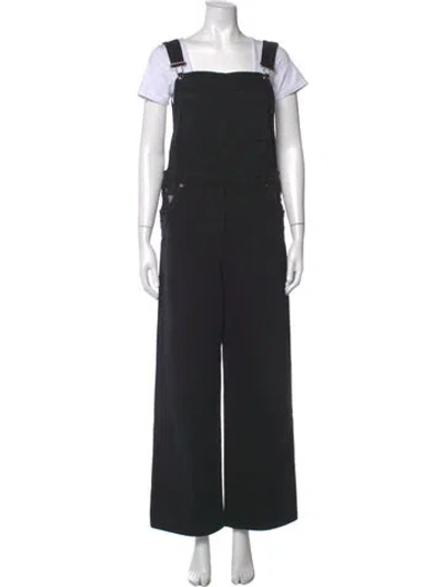 Pre-owned Prada 2024 Square Neckline Overalls In Black
