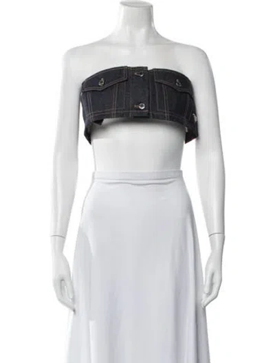 Pre-owned Prada 2024 Strapless Crop Top W/ Tags In White