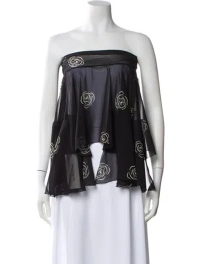 Pre-owned Prada 2024 Strapless Sweater In Black