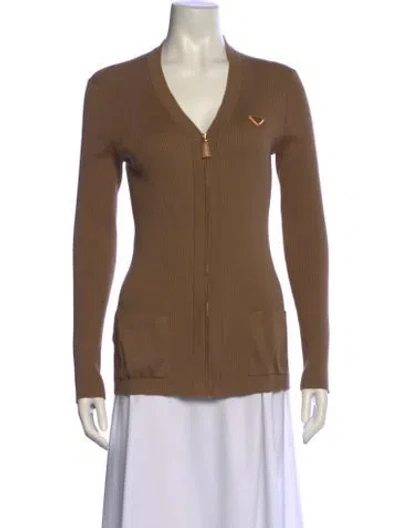 Pre-owned Prada 2024 Striped Sweater In Brown