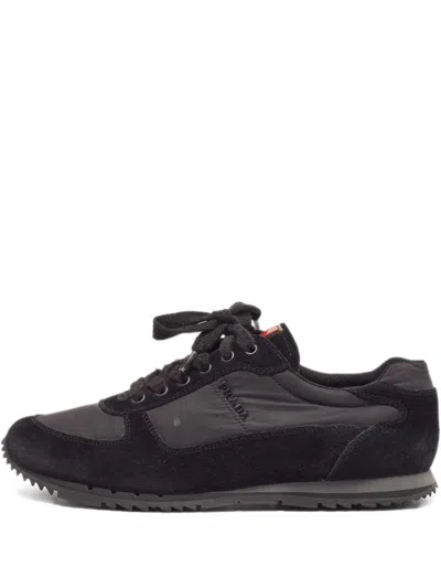 Pre-owned Prada 2024 Suede Sneakers In Black