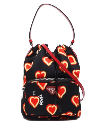Pre-owned Prada 2024 Valentine Heart Duet Shoulder Bag