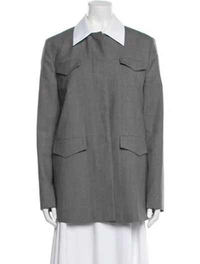 Pre-owned Prada 2024 Virgin Wool Blazer In Gray