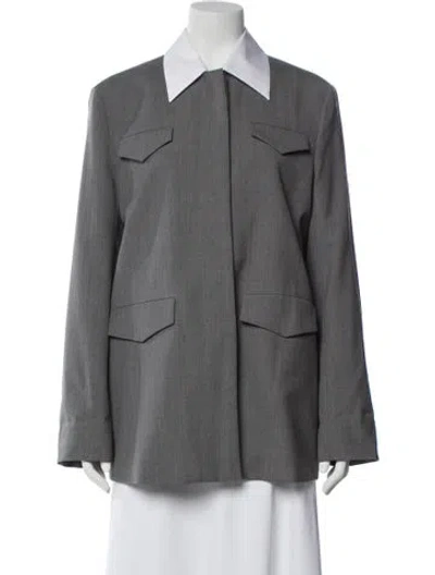 Pre-owned Prada 2024 Virgin Wool Blazer In Gray