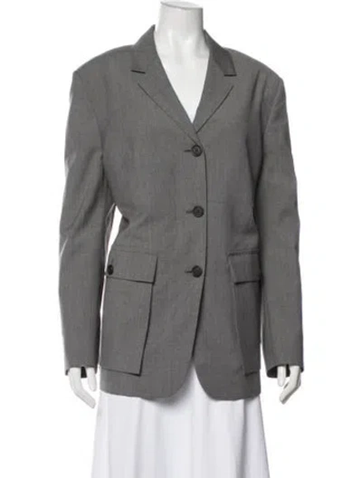 Pre-owned Prada 2024 Virgin Wool Blazer In Grey