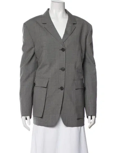 Pre-owned Prada 2024 Virgin Wool Blazer In Grey