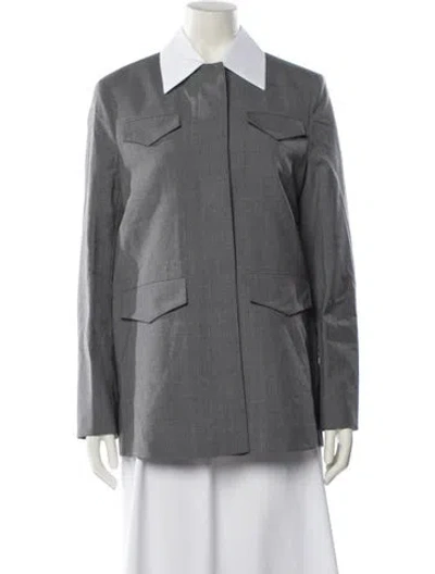 Pre-owned Prada 2024 Virgin Wool Blazer W/ Tags In Gray
