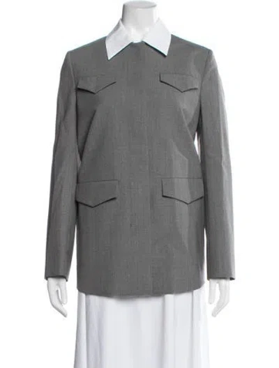 Pre-owned Prada 2024 Virgin Wool Blazer W/ Tags In Grey