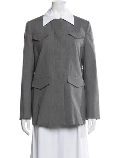 Pre-owned Prada 2024 Virgin Wool Blazer W/ Tags In Grey