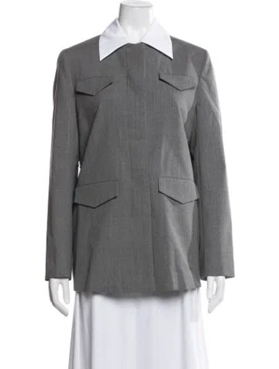 Pre-owned Prada 2024 Virgin Wool Blazer W/ Tags In Grey