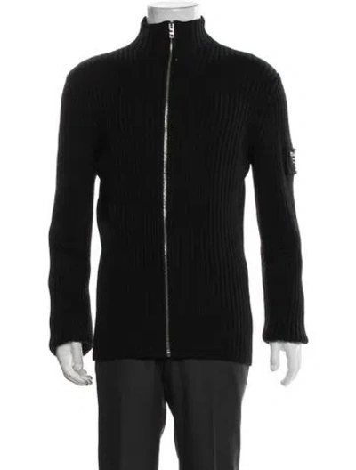 Pre-owned Prada 2024 Virgin Wool Cardigan In Black