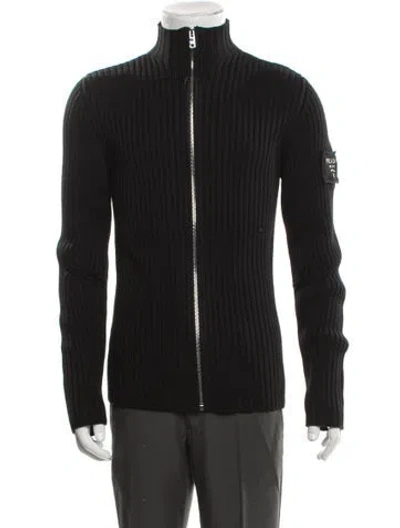 Pre-owned Prada 2024 Virgin Wool Cardigan W/ Tags In Black