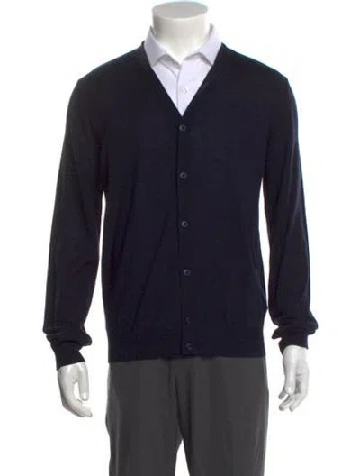 Pre-owned Prada 2024 Virgin Wool Cardigan W/ Tags In Blue
