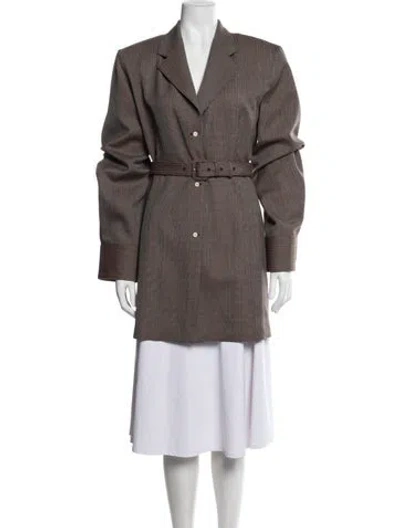 Pre-owned Prada 2024 Virgin Wool Coat In Brown