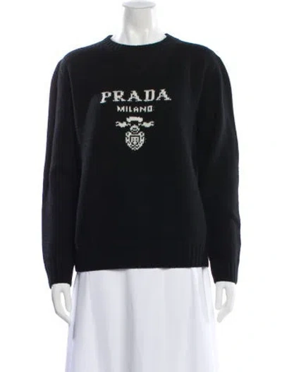 Pre-owned Prada 2024 Virgin Wool Sweater In Black