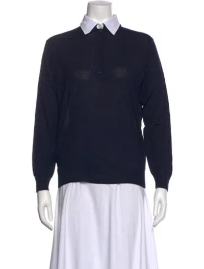 Pre-owned Prada 2024 Virgin Wool Sweater In Blue