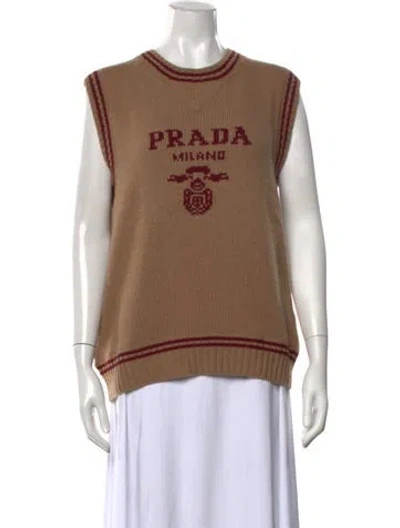 Pre-owned Prada 2024 Virgin Wool Sweater In Brown