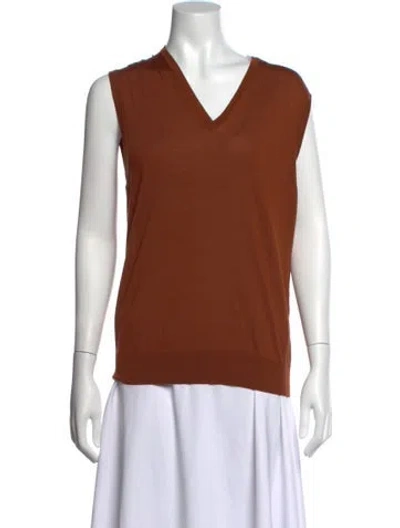 Pre-owned Prada 2024 Virgin Wool Sweater Vest In Brown